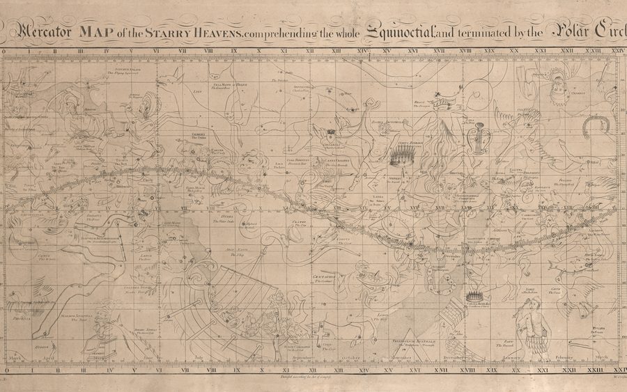 A Mercator Map of the Starry Heavens — William Croswell, 1810
