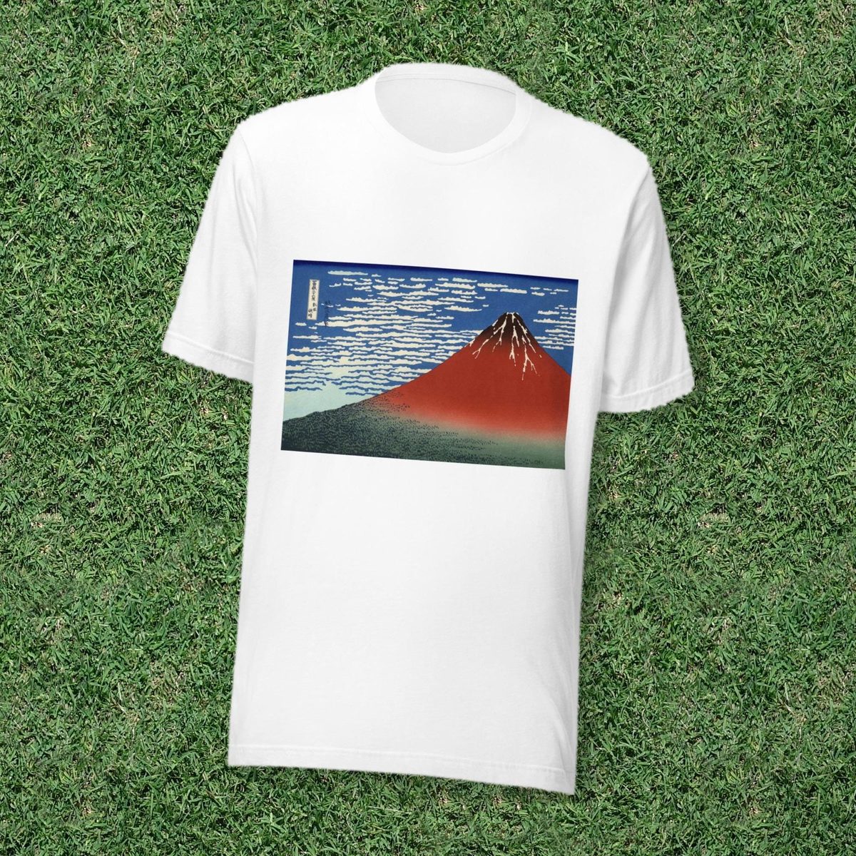 Red Fuji Hokusai Woodblock Art Tee, Japanese Ukiyo-e Print (Made to Order)
