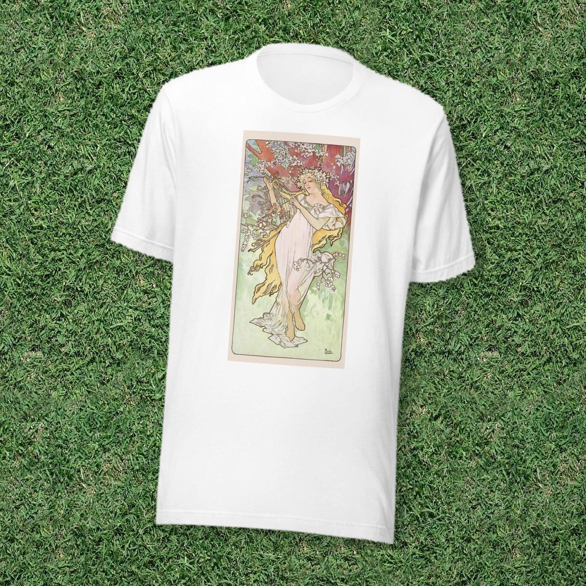 Alphonse Mucha Spring Art Nouveau T-Shirt, Vintage Poster Tee, Art Lover Gift