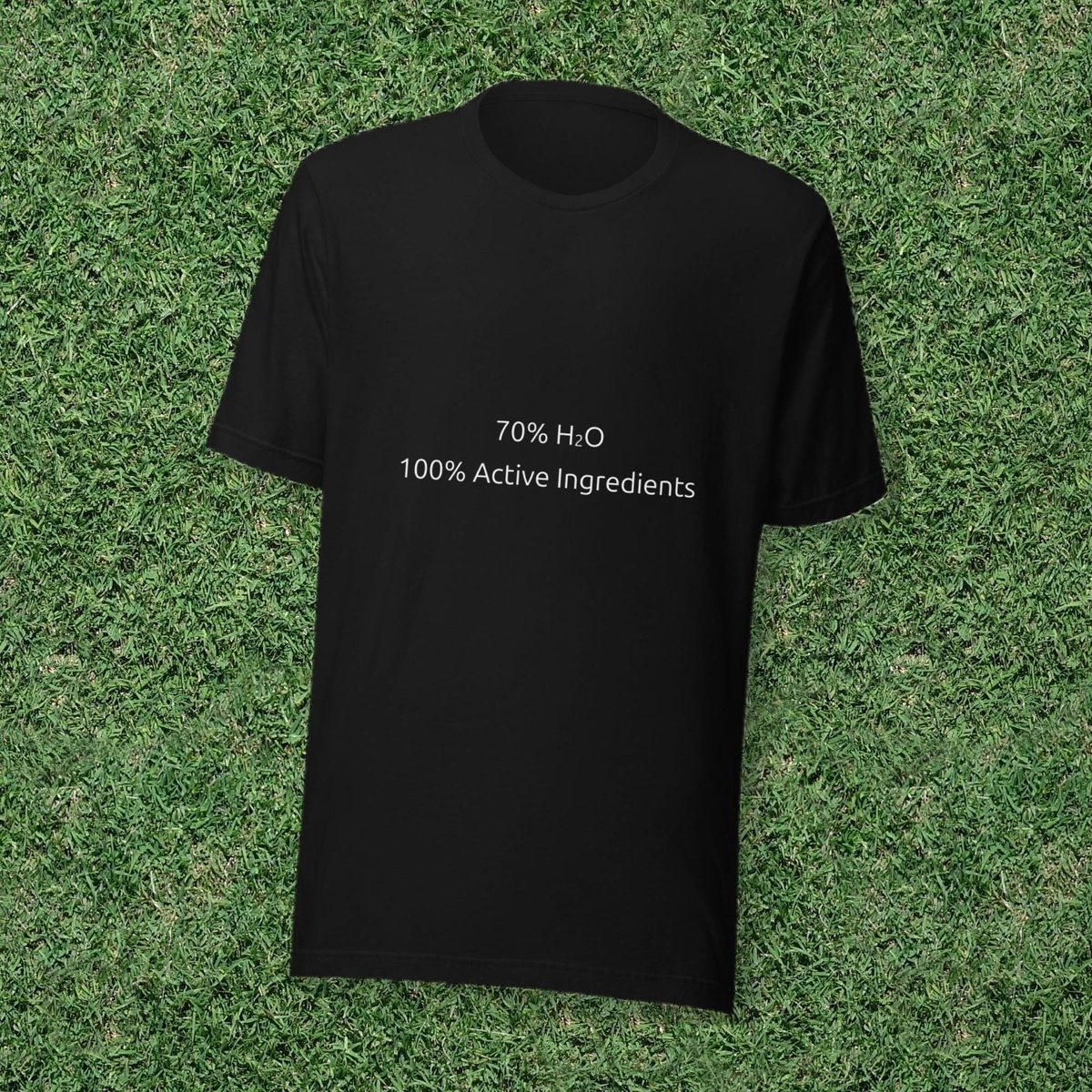 70 Percent H2O Shirt, Funny Hydration Science Tee, Gym Water Lover Gift, Black T-Shirt