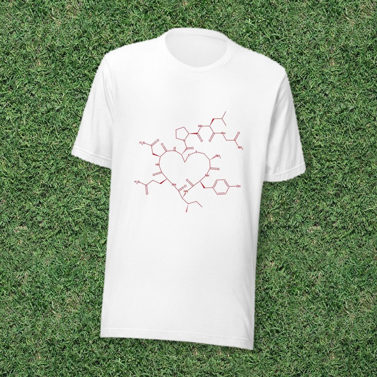 Oxytocin Molecule Shirt, Love Hormone Chemistry Tee, Valentines Day Gift, Science T-Shirt, Red