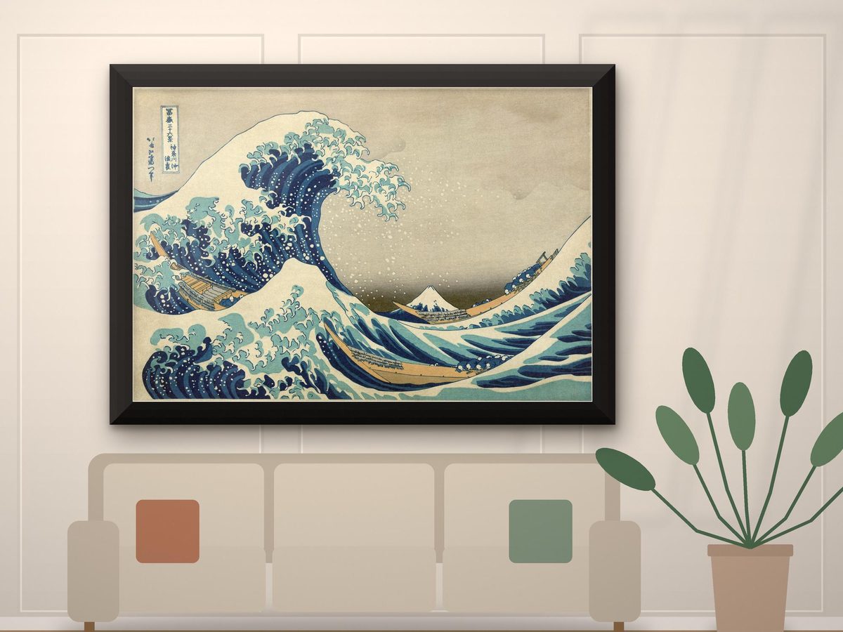 Hokusai The Great Wave off Kanagawa c1831 Print, Japanese Woodblock Wall Art, Living Room Decor, Vintage Poster