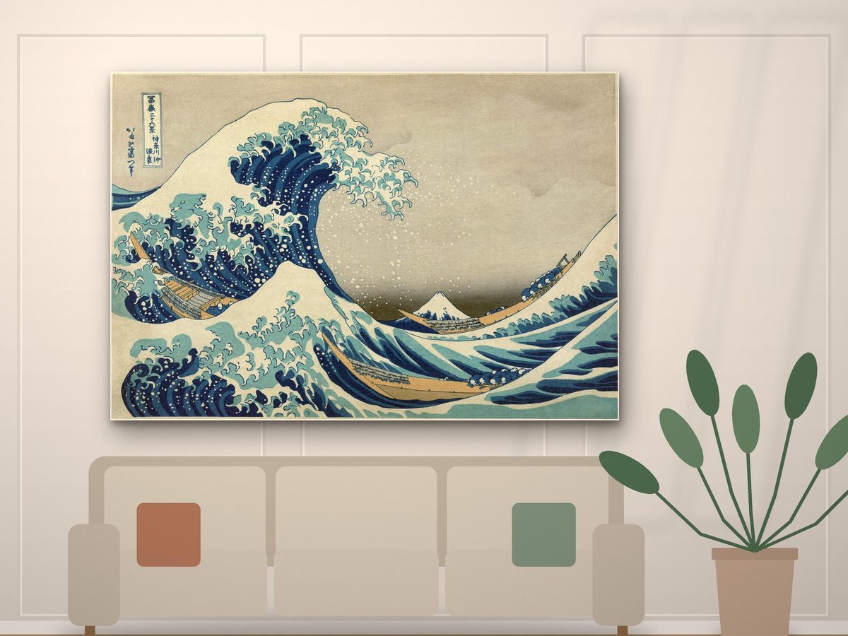 Hokusai The Great Wave off Kanagawa c1831 Print, Japanese Woodblock Wall Art, Living Room Decor, Gallery Wrapped Canvas
