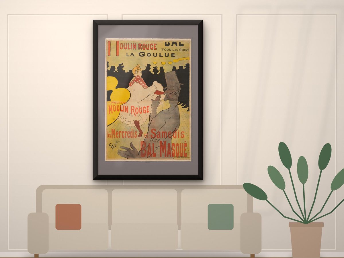 Toulouse-Lautrec Moulin Rouge La Goulue 1891 Print, Belle Epoque Lithograph, Paris Decor, Vintage French Poster