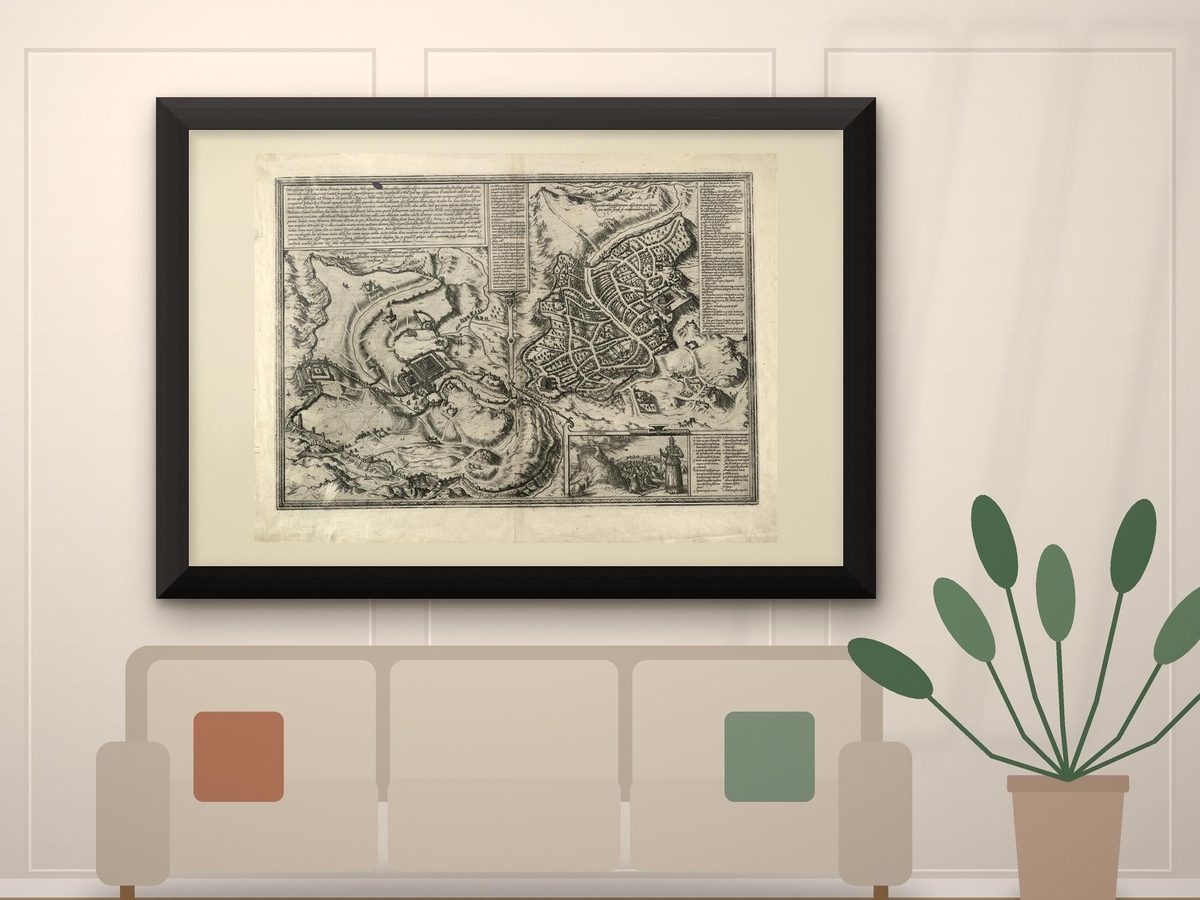 Braun and Hogenberg 1572 Jerusalem Map Print, Civitates Orbis Terrarum Holy Land Engraving (Fine Art Paper)