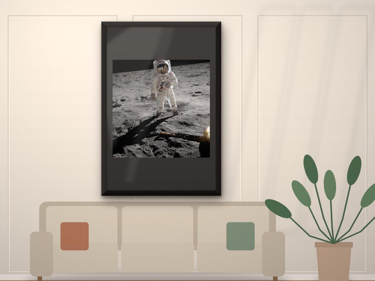 Apollo 11 Moon Landing 1969 Print, Buzz Aldrin NASA Photo, Space Wall Art (Framed or Unframed)