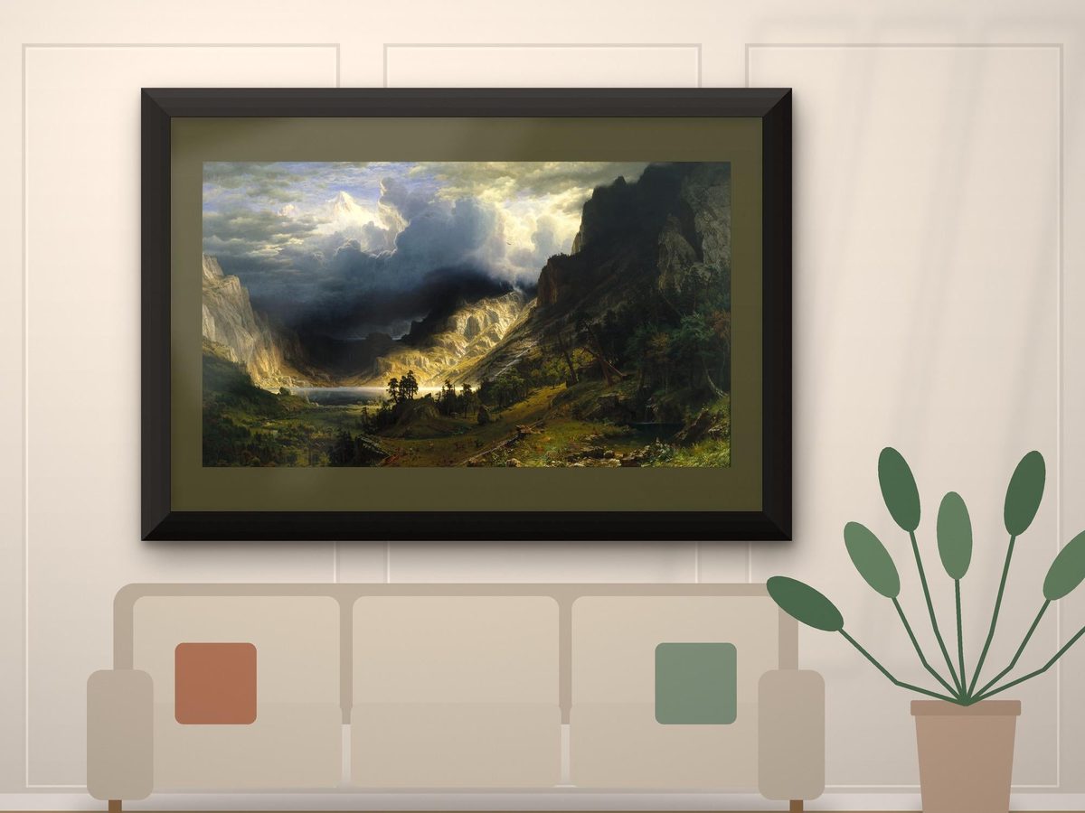 Albert Bierstadt A Storm in the Rocky Mountains Mt Rosalie Print, Western Landscape Wall Art, Cabin Decor, Vintage Poster