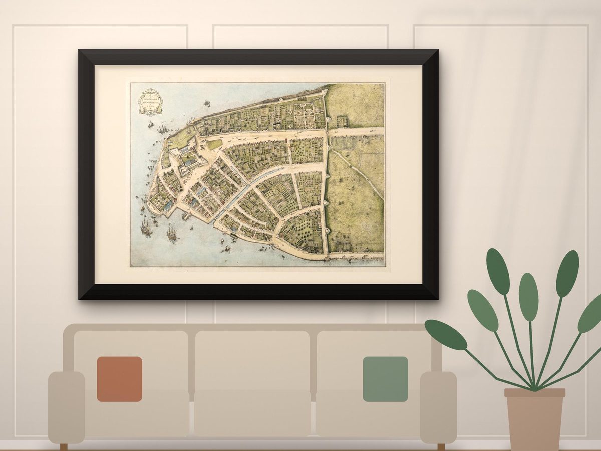 Castello Plan 1660 New Amsterdam Map Print, Antique New York City Map Wall Art, Office Decor, Vintage Poster