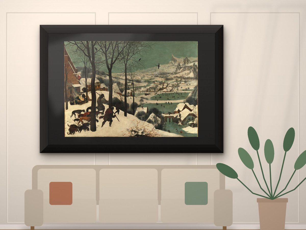 Pieter Bruegel Hunters in the Snow 1565 Print, Winter Landscape Wall Art (Framed or Unframed)