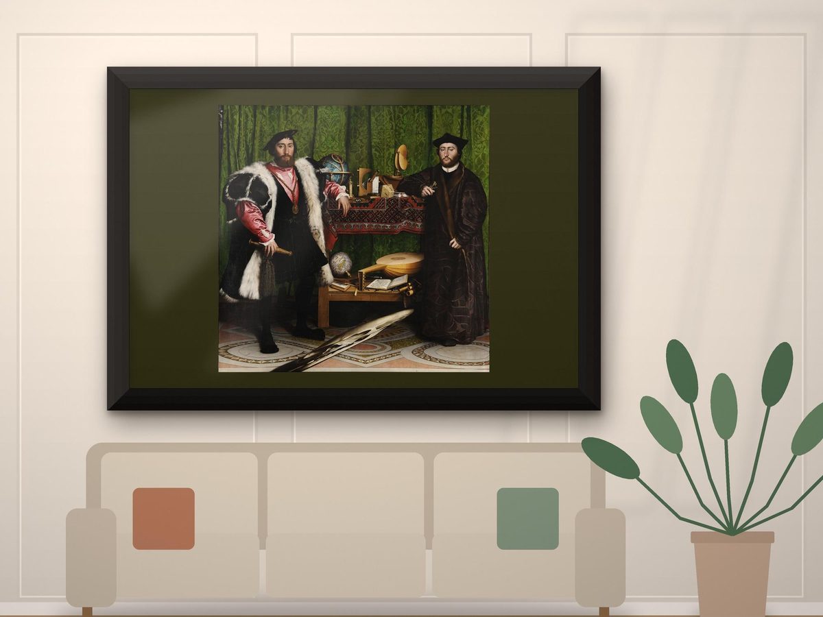 Hans Holbein The Ambassadors 1533 Print, Renaissance Portrait Wall Art, Study Decor, Poster or Framed Print