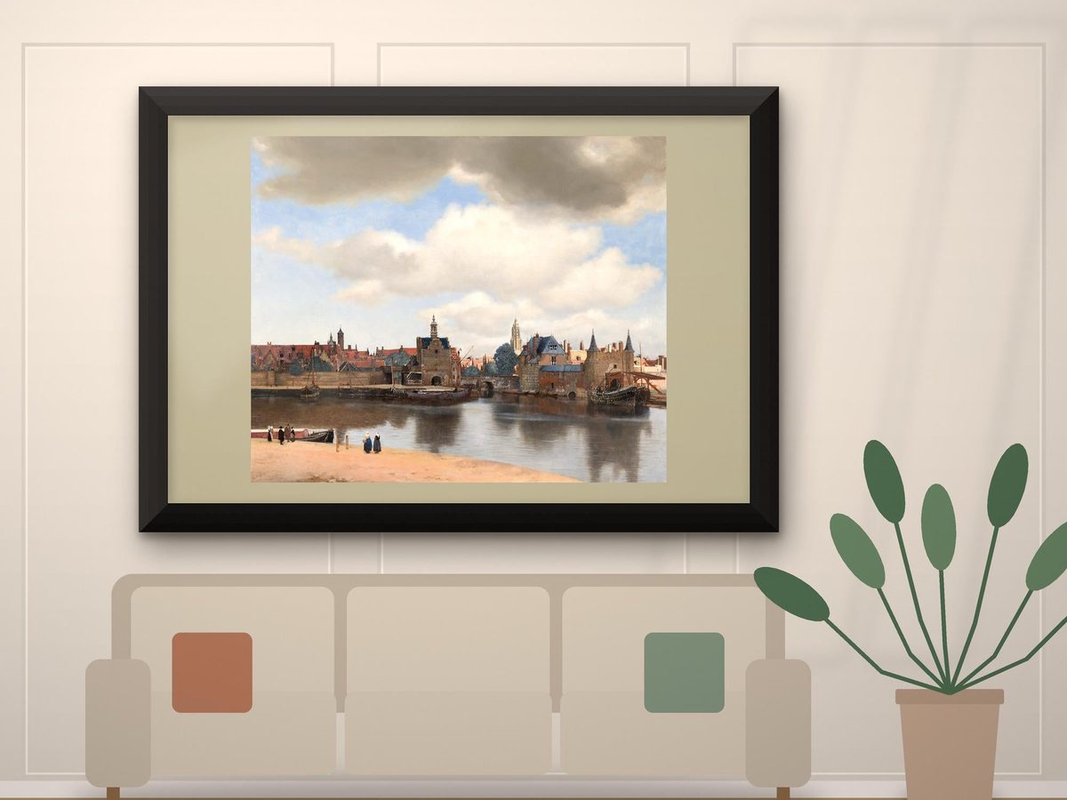 Johannes Vermeer View of Delft c1660 Print, Dutch Golden Age Cityscape Wall Art (Framed or Unframed)
