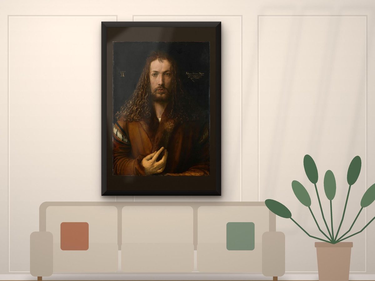 Albrecht Durer Self-Portrait 1500 Print, Northern Renaissance Portrait Wall Art, Study Decor, Poster or Framed Print