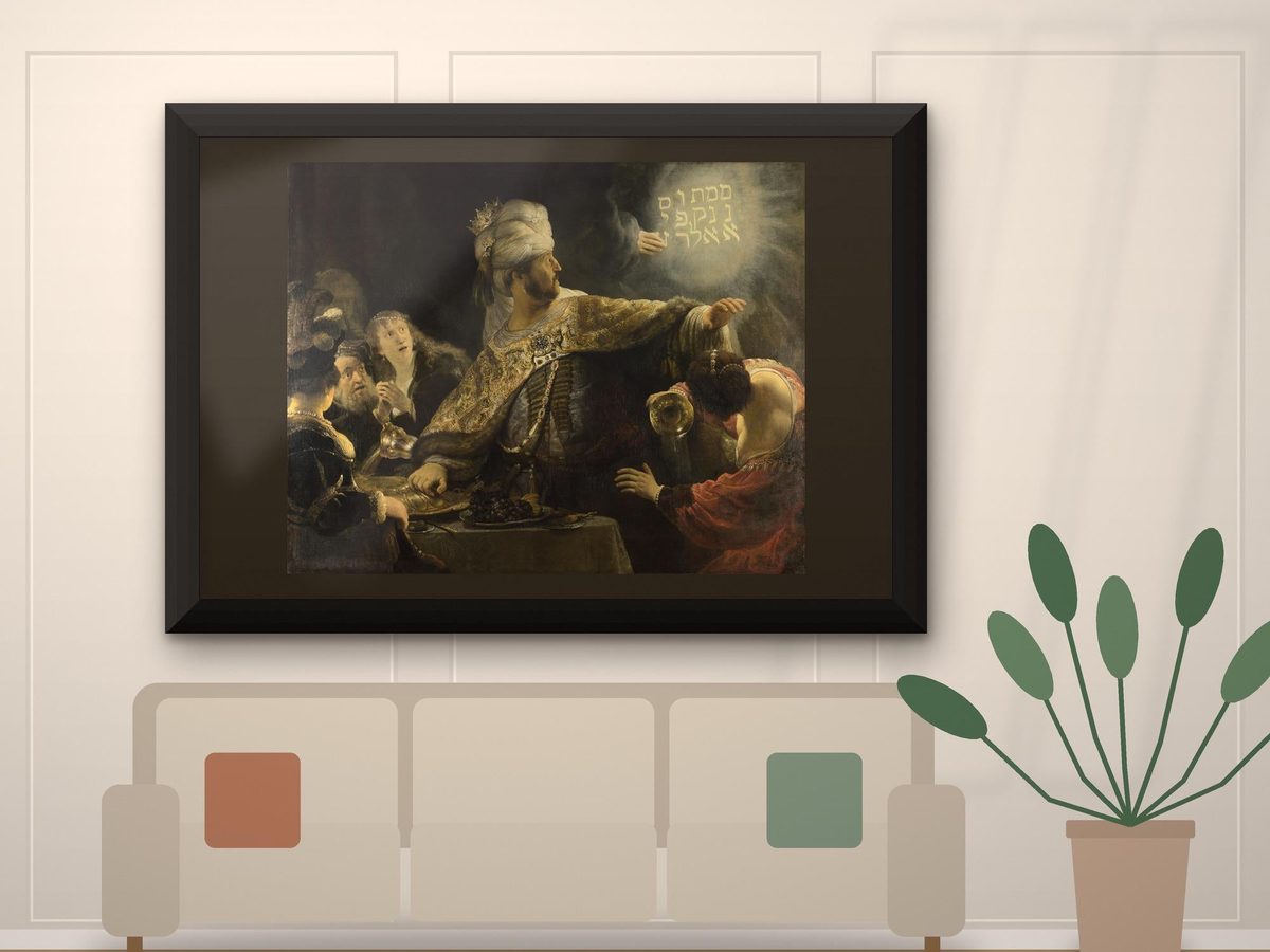 Rembrandt Belshazzar's Feast c1636 Print, Dutch Baroque Wall Art (Framed or Unframed)