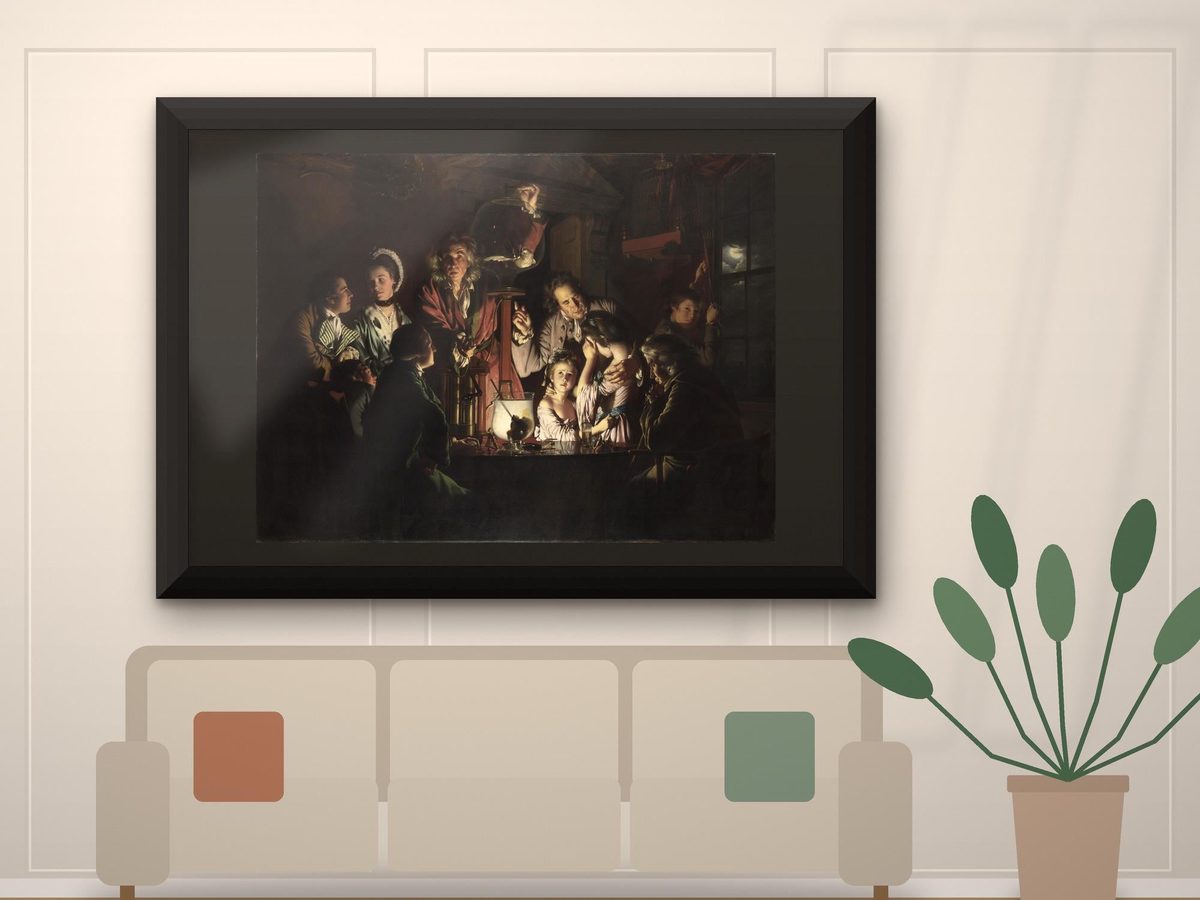 Joseph Wright of Derby An Experiment on a Bird in the Air Pump 1768 Print, Science Office Decor, Poster or Framed Print