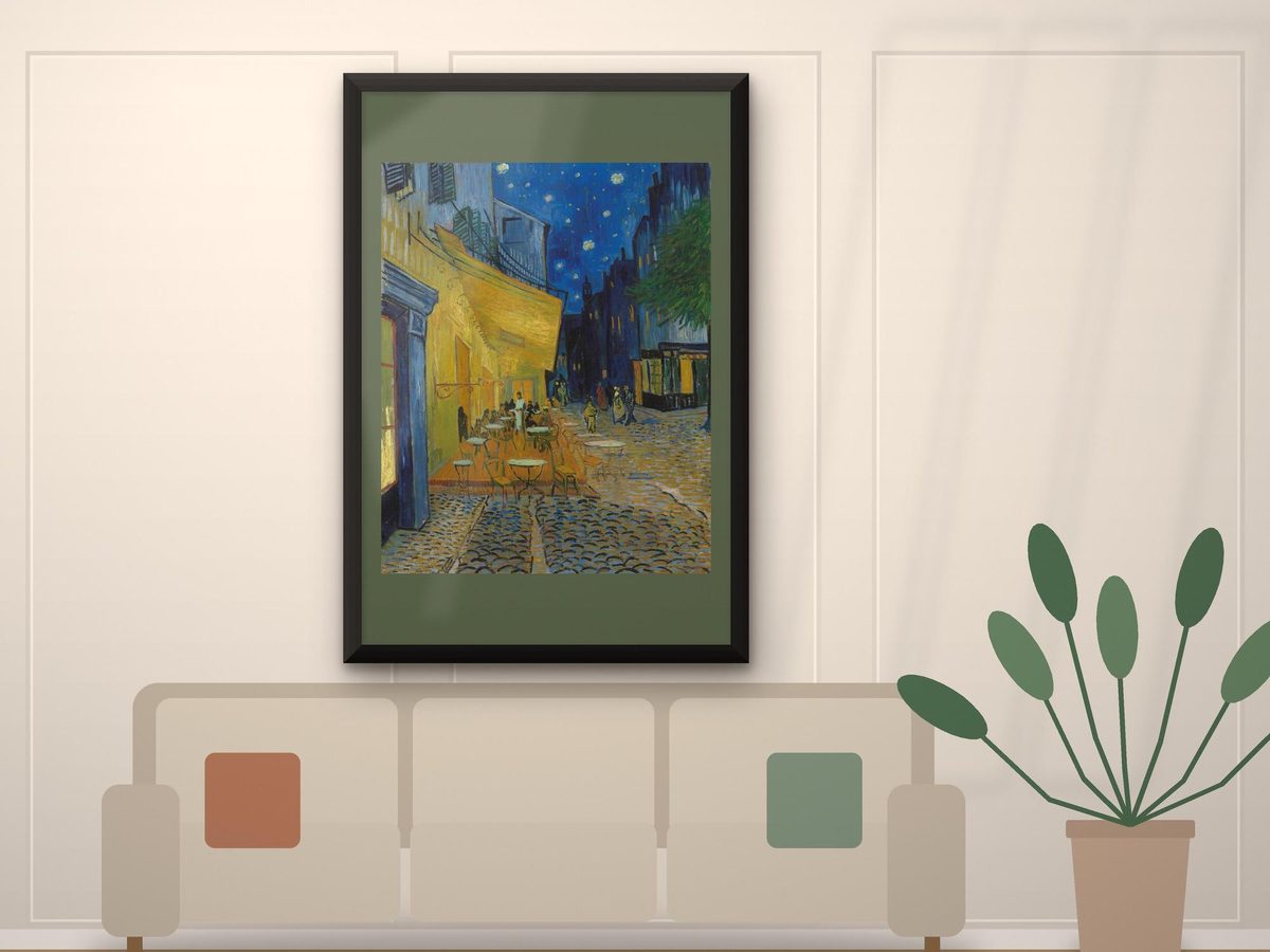 Vincent van Gogh Café Terrace at Night 1888 Print, Post-Impressionist Wall Art (Framed or Unframed)