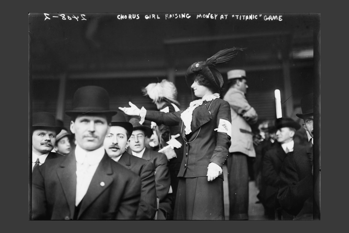 Titanic Benefit Game Chorus Girl Photo 1912, Funny Vintage Photo Print, Edwardian New York Wall Art, Conversation Piece