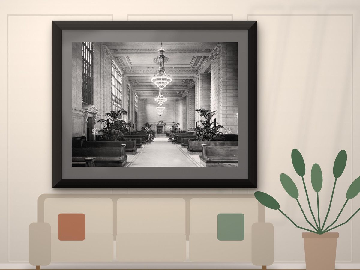 Grand Central Terminal Print 1913, Vintage New York Waiting Room Photo, Beaux-Arts Architecture Wall Art, Old NYC Photograph