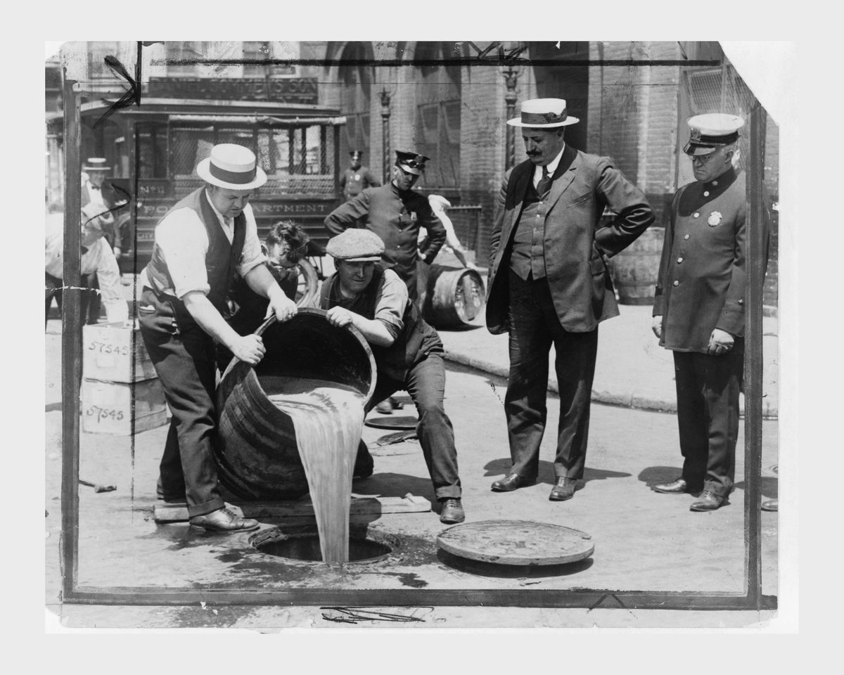 Prohibition Photo Print 1921, Agents Pouring Liquor into Sewer New York, Vintage Bar Decor, Speakeasy Wall Art Conversation Piece