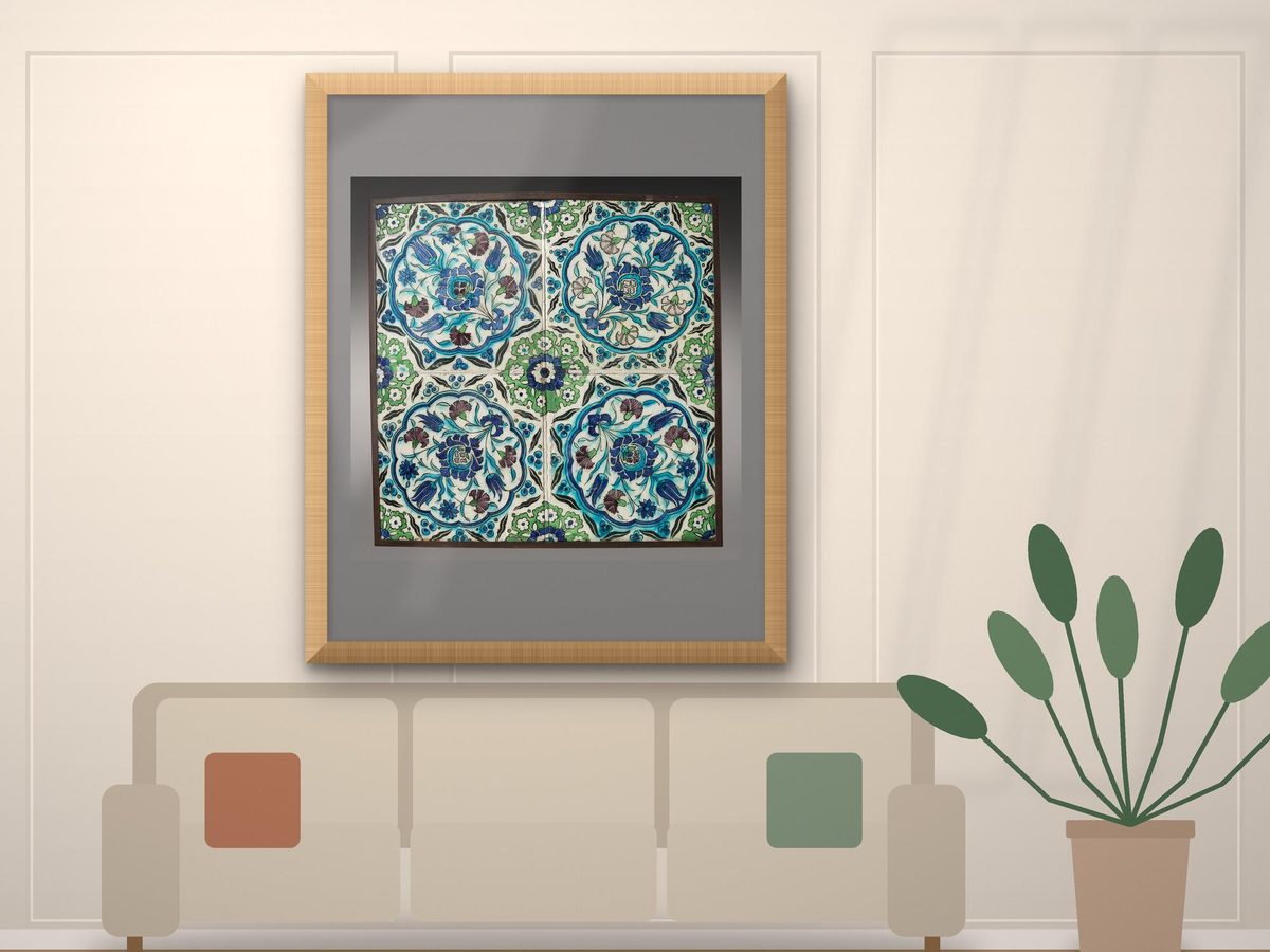 Iznik Tile Panel 1600s Ottoman Turkey Cleveland Museum of Art, Turkish Tile Print, Islamic Ceramic Wall Art, Blue & Turquoise