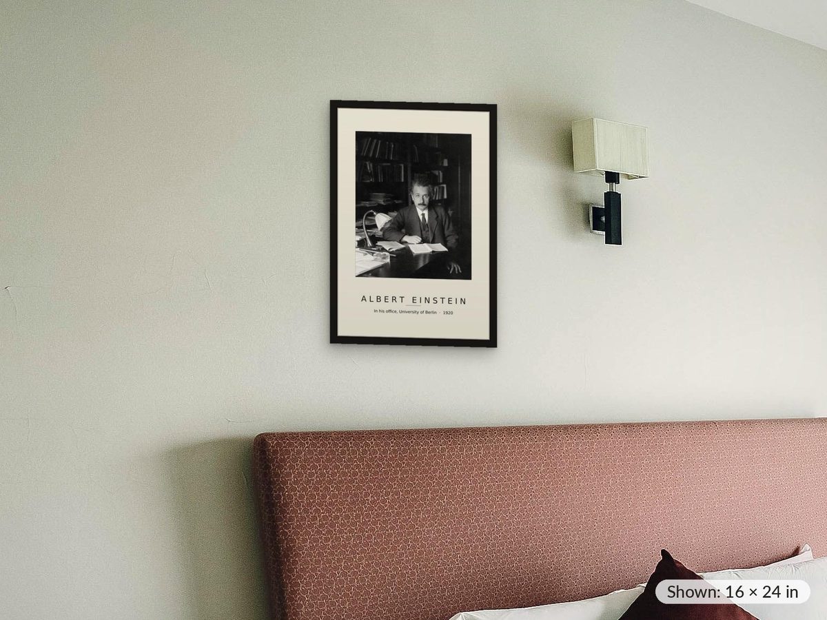 Einstein in His Office Print, University of Berlin 1920 Photograph, Physics Wall Art, Science Teacher Gift, Physicist Poster, Study Decor