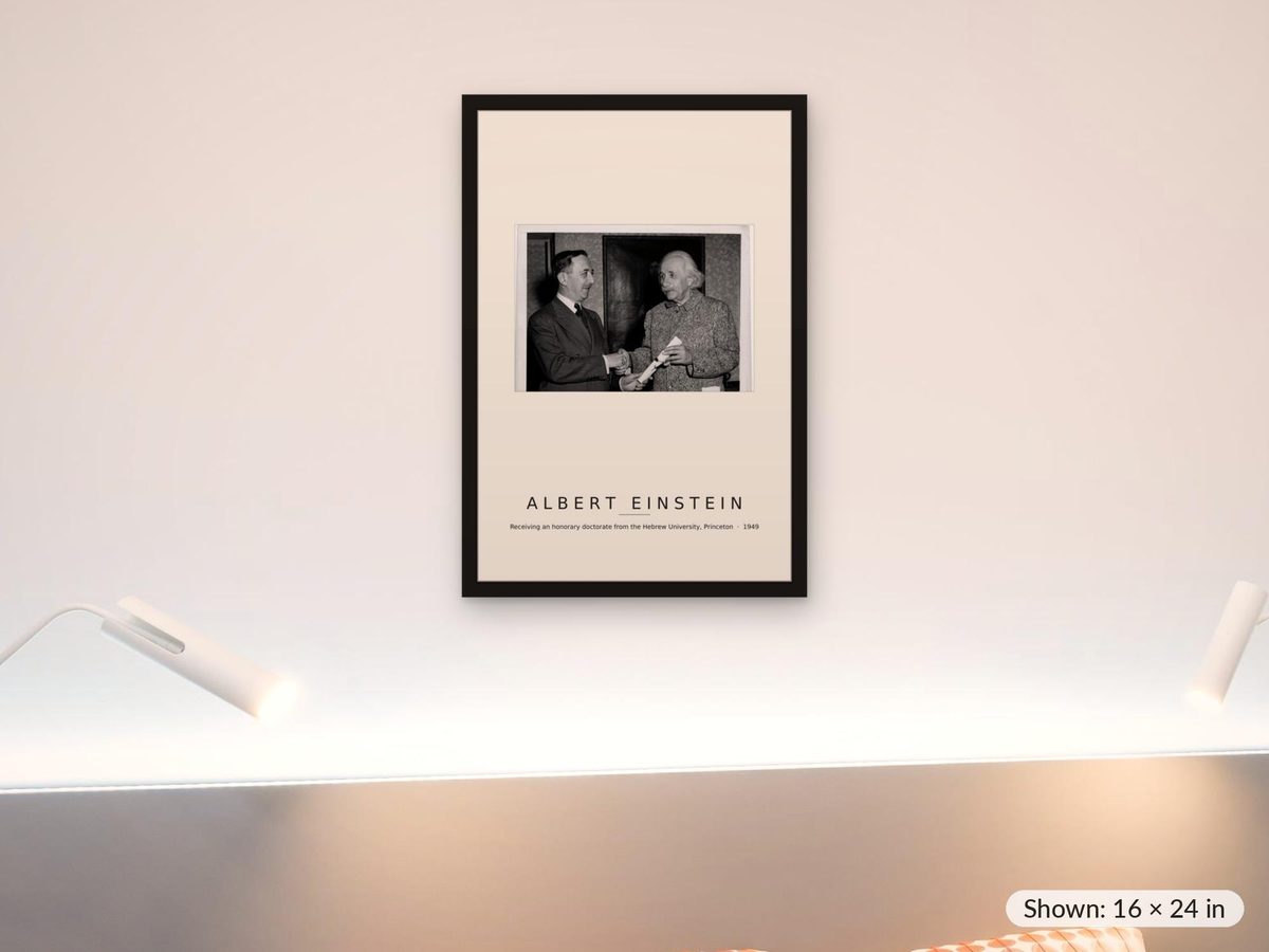 Einstein Honorary Doctorate Print, Princeton 1949 Photograph, Physics Wall Art, Science Teacher Gift, Physicist Poster, Graduation Gift