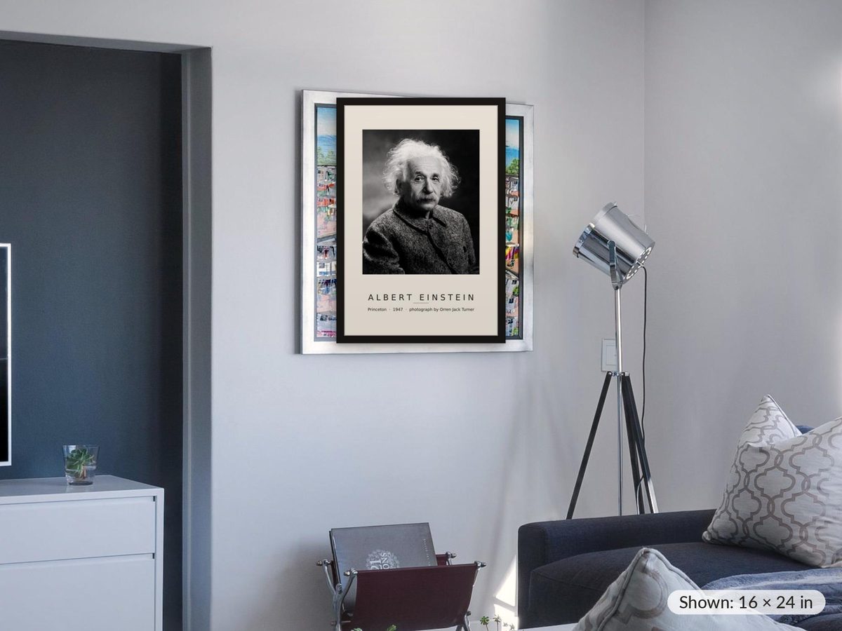 Albert Einstein 1947 Print, Orren Jack Turner Princeton Photograph, Physics Wall Art, Science Teacher Gift, Physicist Poster, Lab Decor