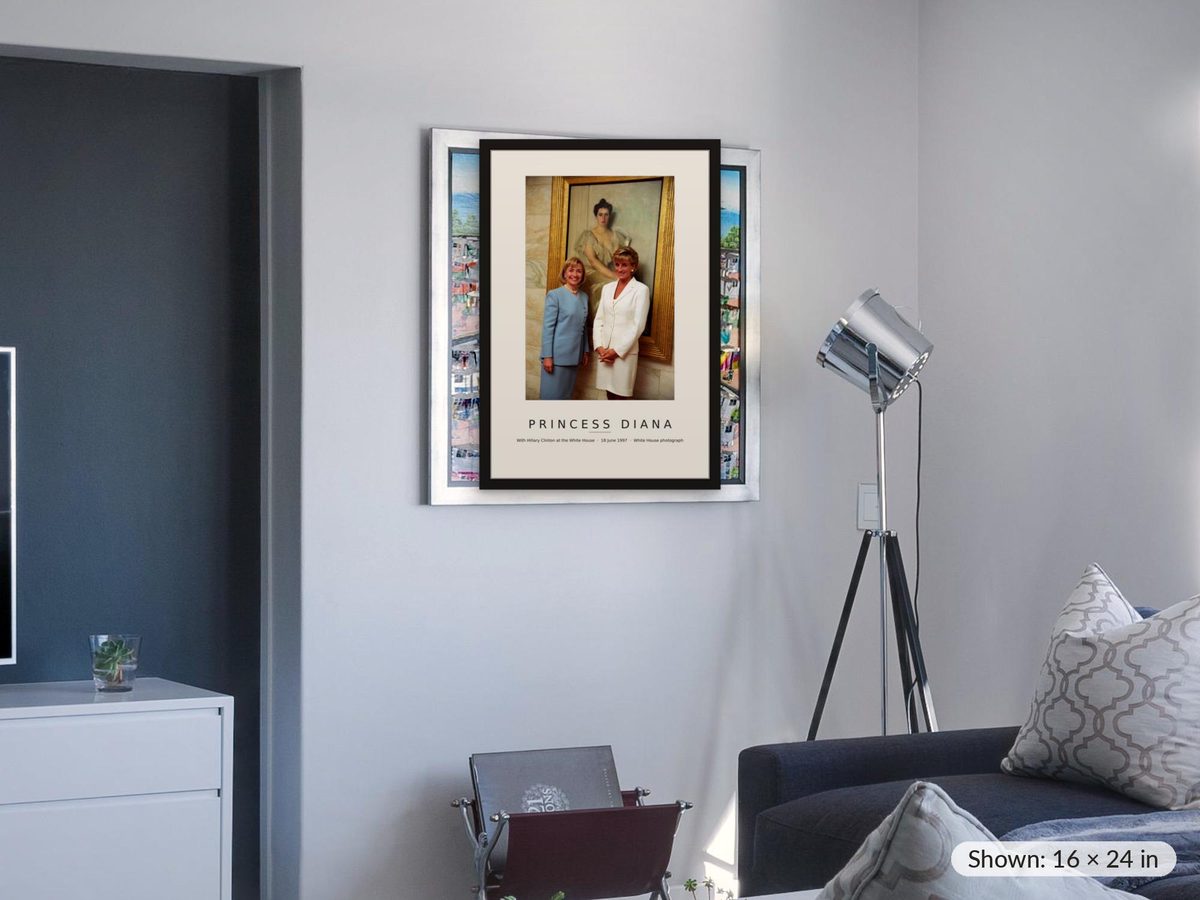Princess Diana and Hillary Clinton 1997 Print, White House 18 June Photograph, Royal Wall Art, Diana Poster, 1990s Gift