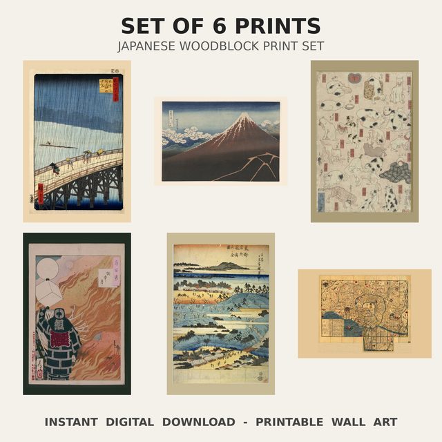 Japanese Woodblock Print Set — set preview
