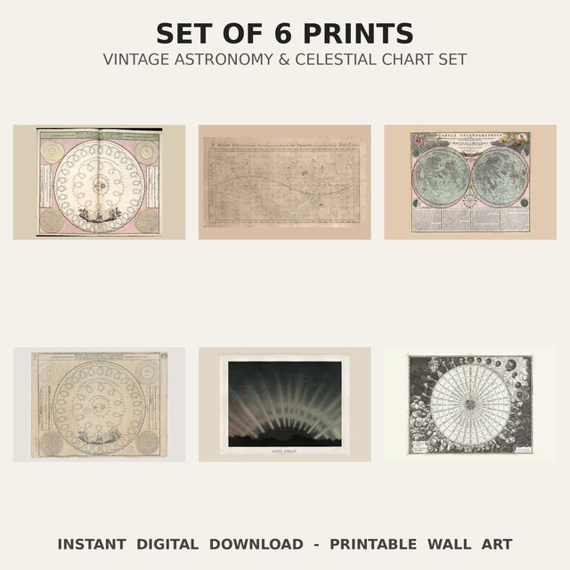 Vintage Astronomy Print Set — set preview
