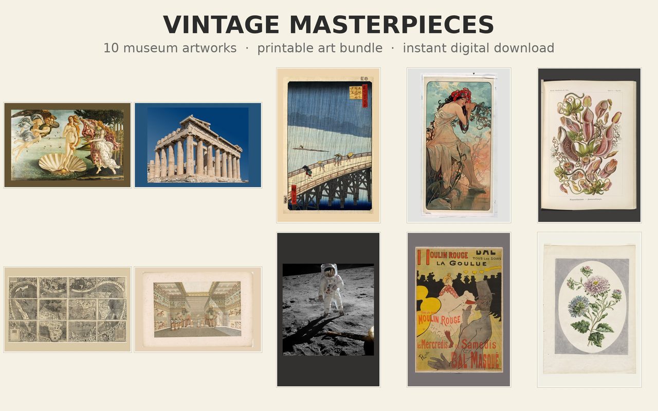 Vintage Masterpieces Set — all 10 prints in the set